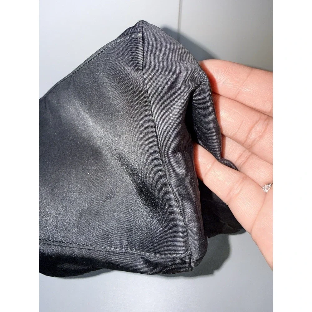 PRADA Tote Bag Black Nylon Unisex Y2K Vintage S - Picture 15 of 16